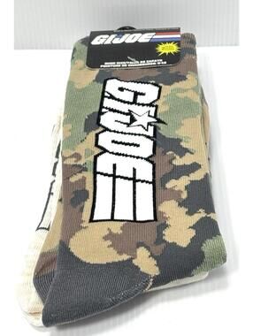 G.I. Joe Men’s Camouflage Crew Socks - New With Tags - Green/Tan Camo Size 6-12
